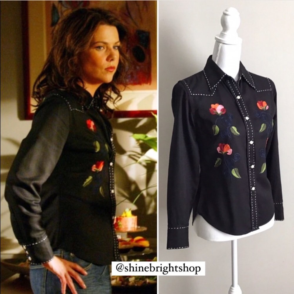 RARE Early 2000s Vintage Western Embroidered Shirt ASO Lorelai in Gilmore Girls - Picture 3 of 12